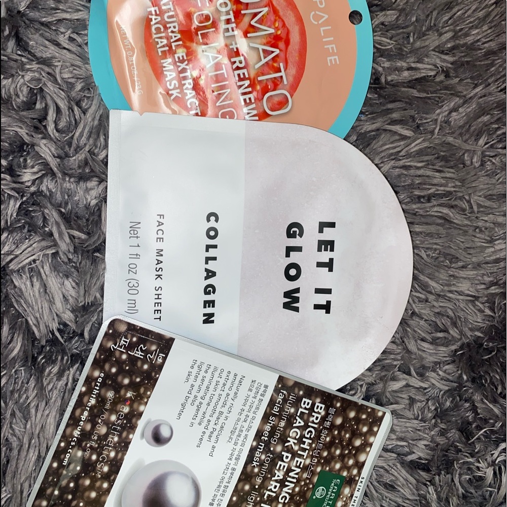 Bundle of three skincare face masks